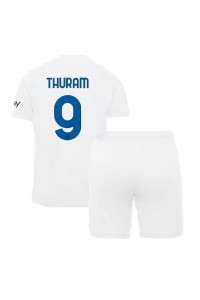 Inter Milan Marcus Thuram #9 Jalkapallovaatteet Lasten Vieraspeliasu 2023-24 Lyhythihainen (+ Lyhyet housut)